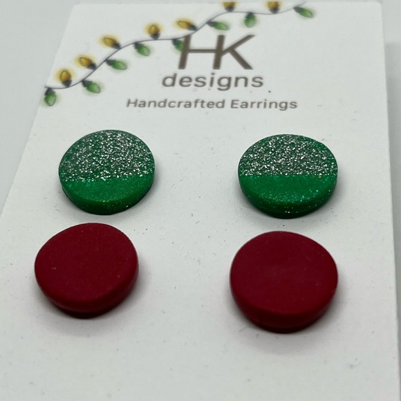 Glitter Holiday Studs - Picture 2 of 3